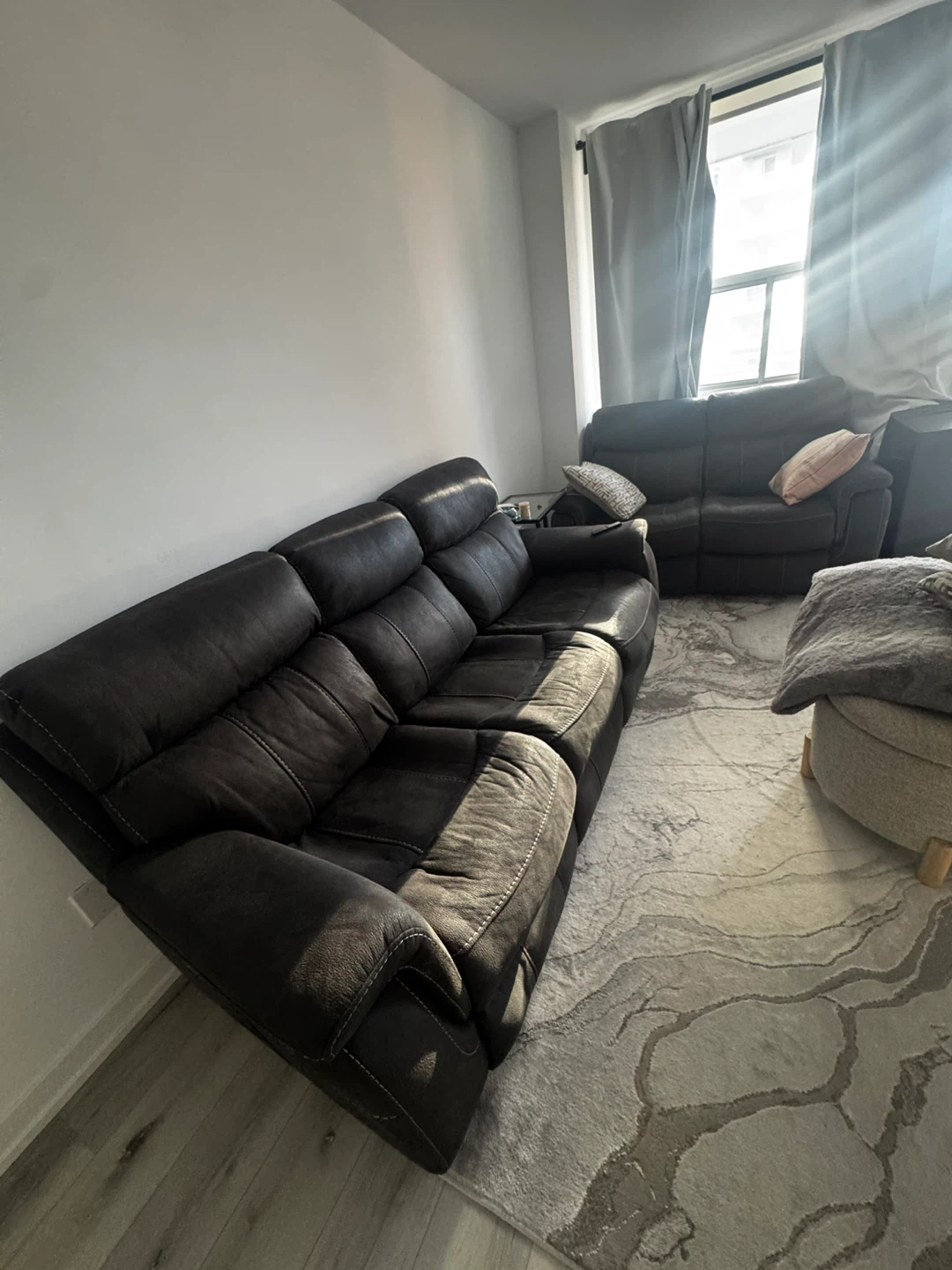 Dark Brown Reclining Sofa - photo 3
