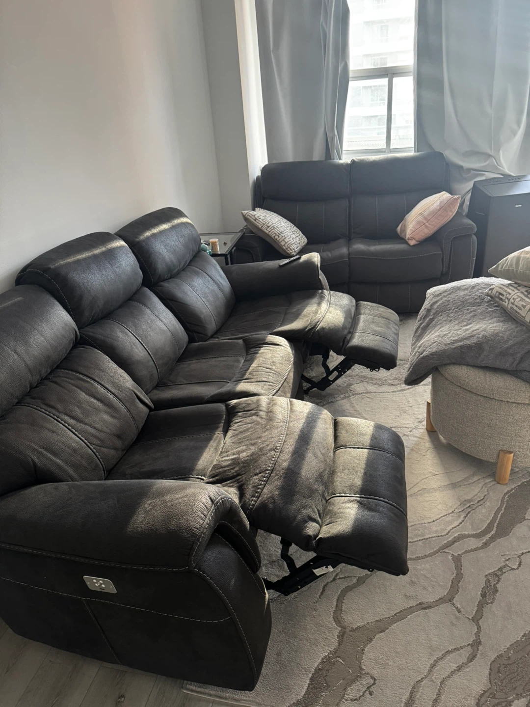 Dark Brown Reclining Sofa