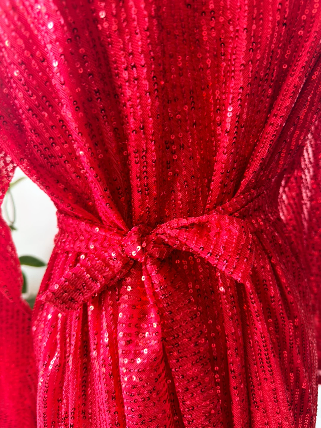 Red Sequin Long Sleeve Dress - photo 2