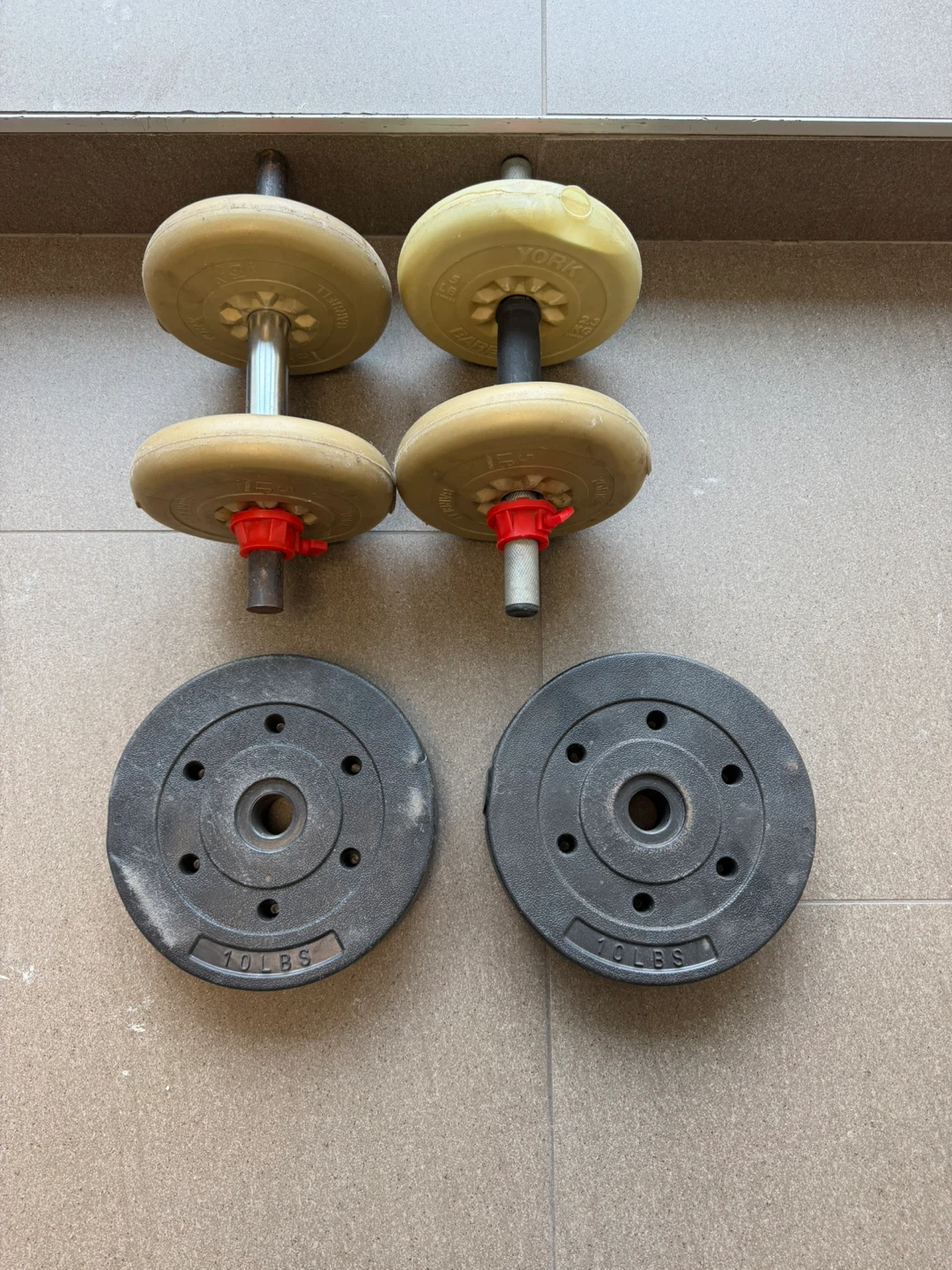 York Barbell Dumbbells with 10 LB Plates