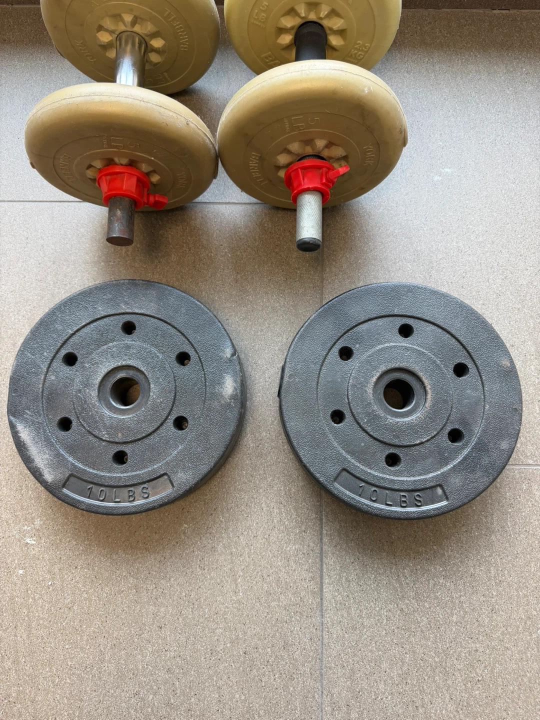 York Barbell Dumbbells with 10 LB Plates - photo 2