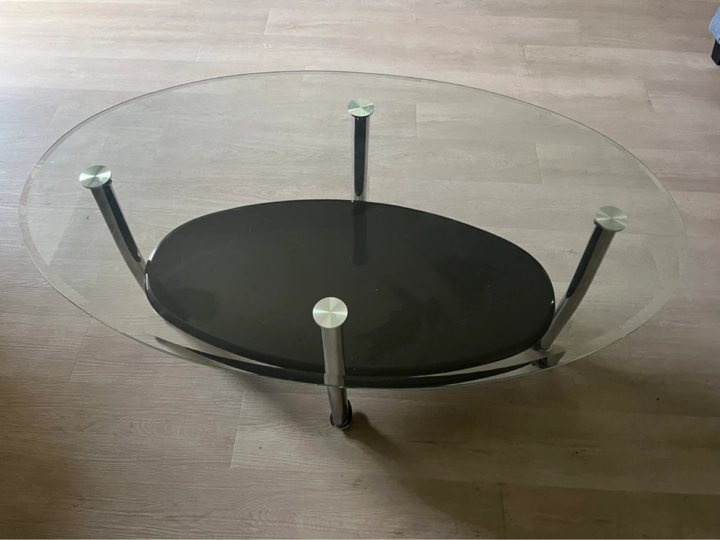Oval Glass Coffee Table