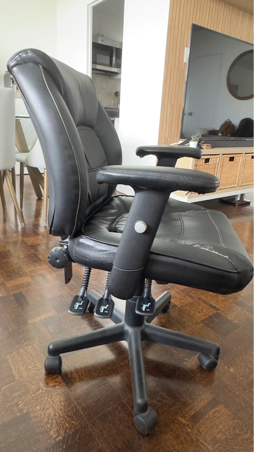 Black Leather Office Chair - photo 2