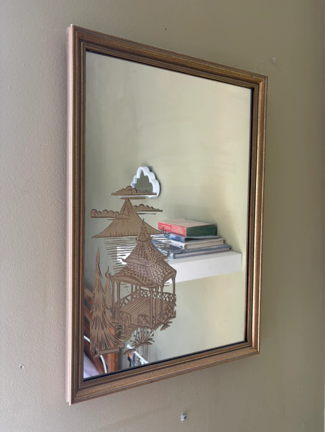 Vintage Etched Scene Mirror