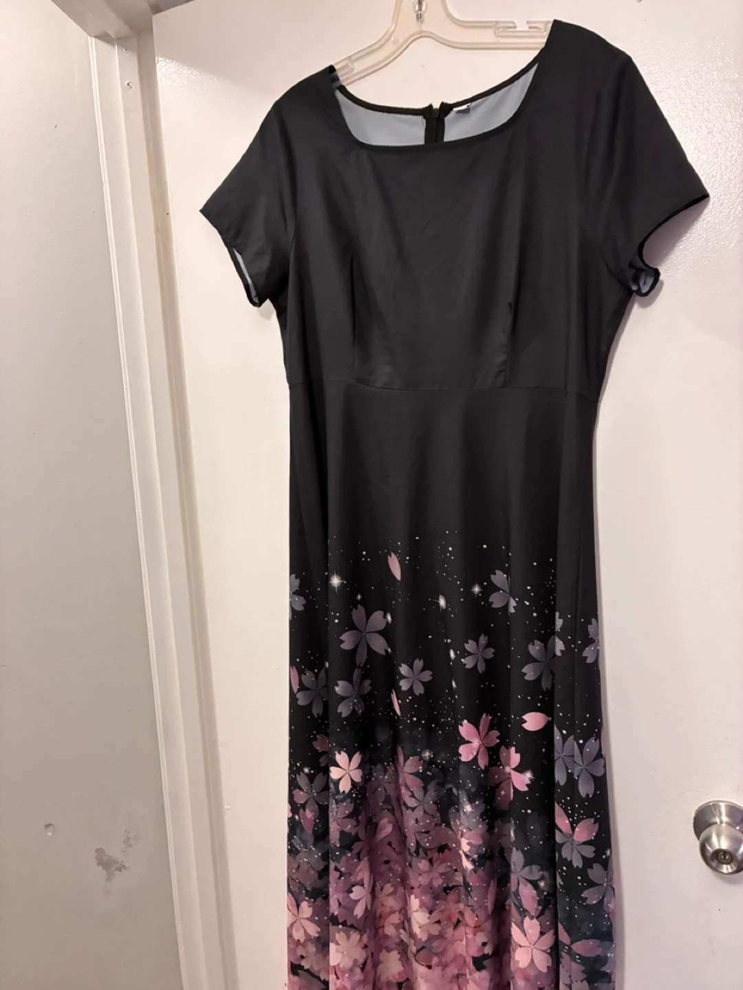 Black cherry blossom midi dress
