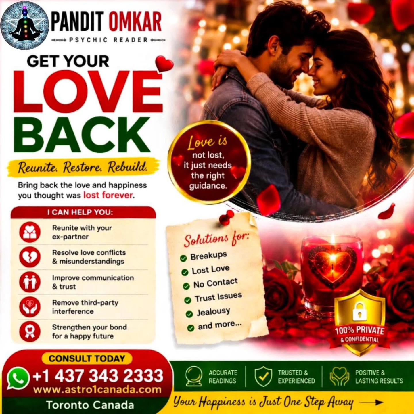 Pandit Omkar Psychic Reader Love Back Services