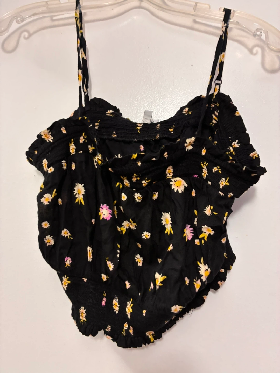 Black Floral Crop Top