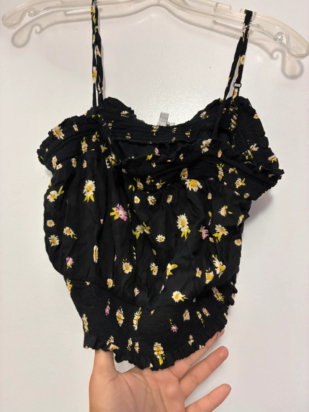 Black Floral Crop Top - photo 3