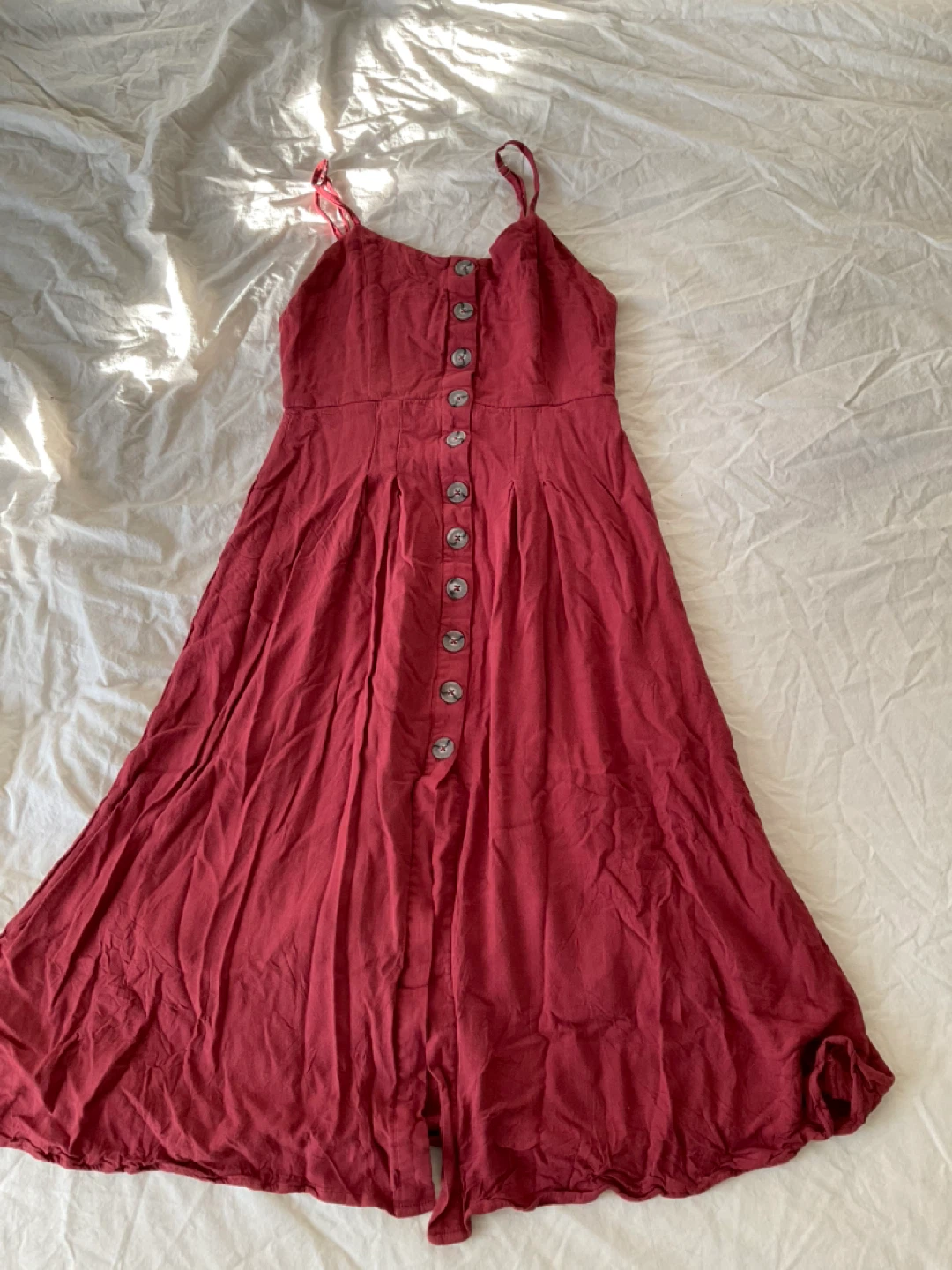 Ardene Red Button-Up Midi Dress