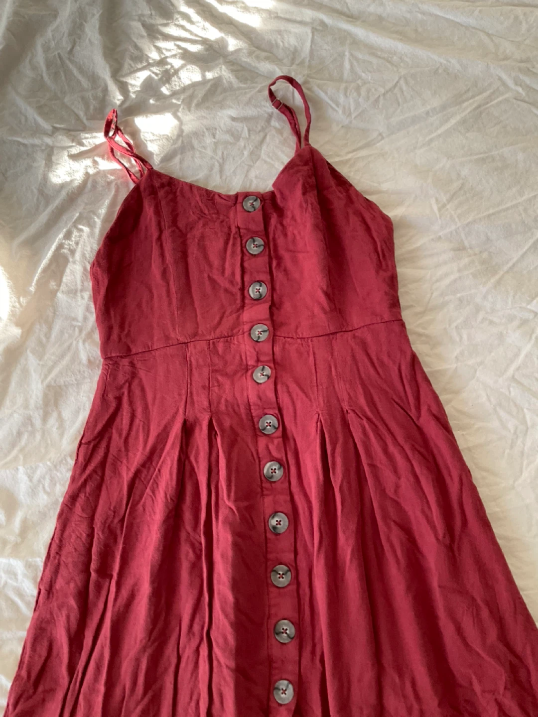 Ardene Red Button-Up Midi Dress - photo 2