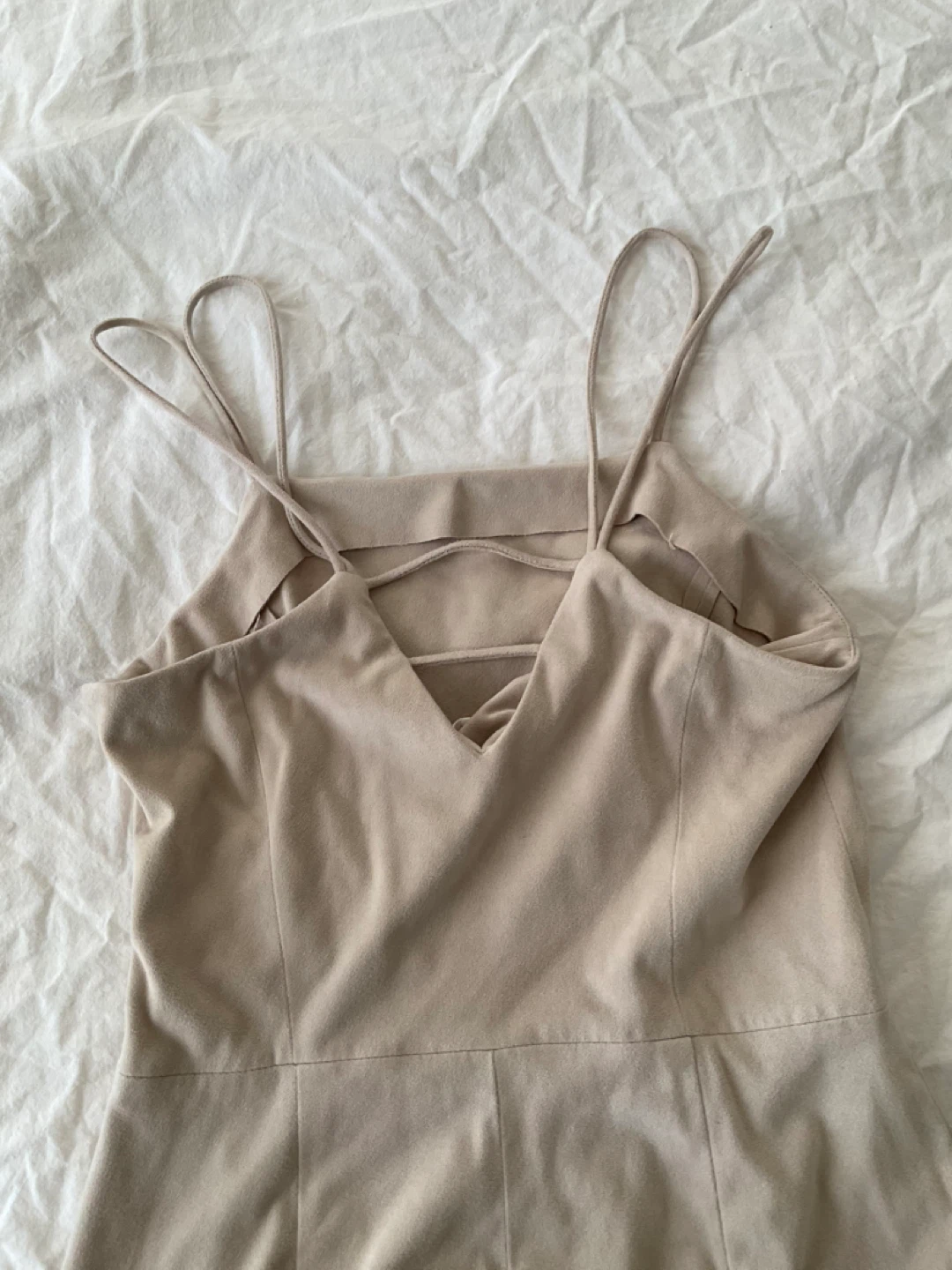 MANGO Jumpsuit Beige Spaghetti Strap Wide Leg - photo 4