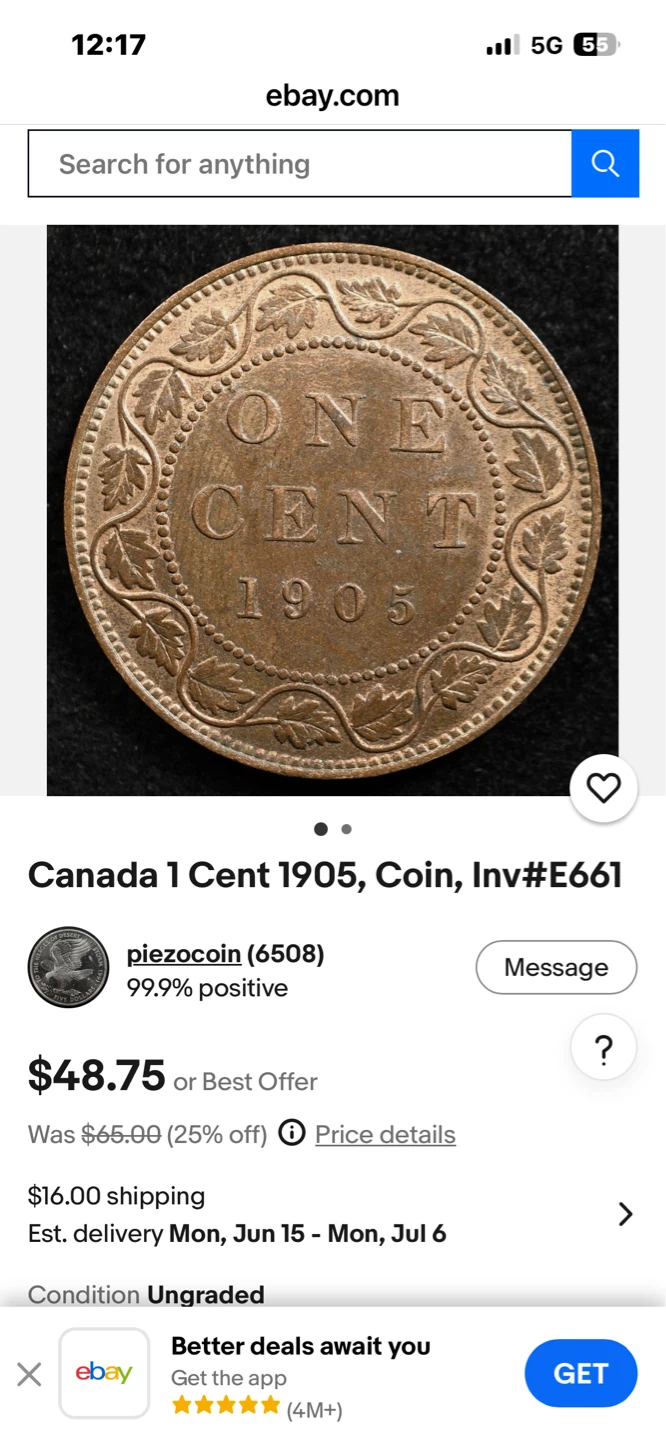 1905 Canada One Cent Coin - King Edward VII - photo 2