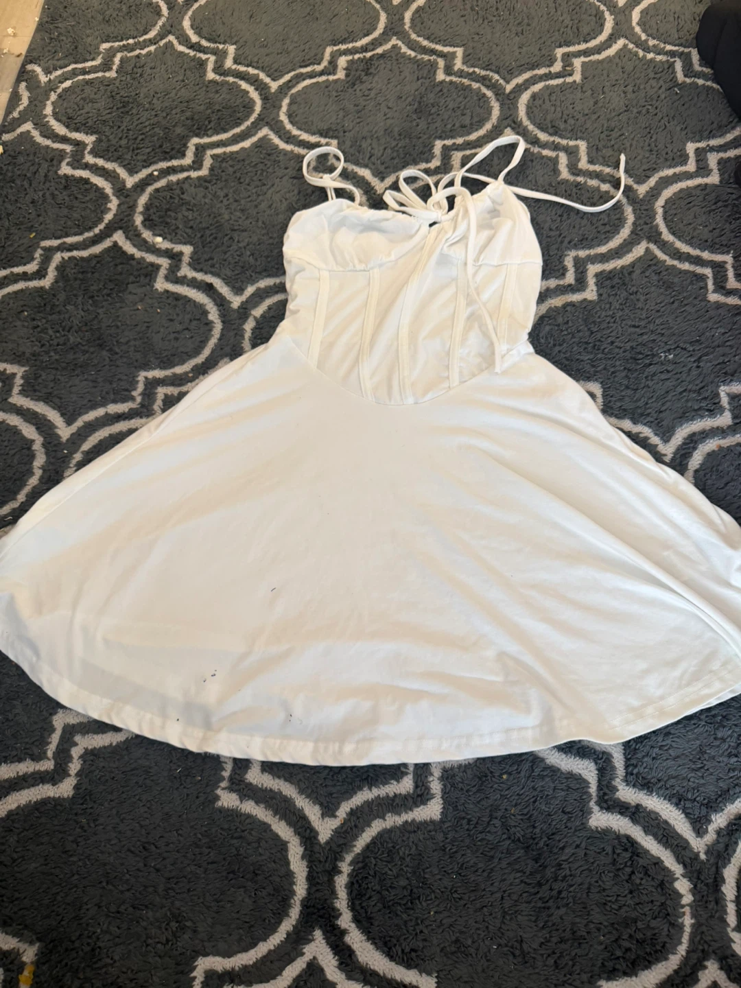 White Corset Dress with Spaghetti Straps