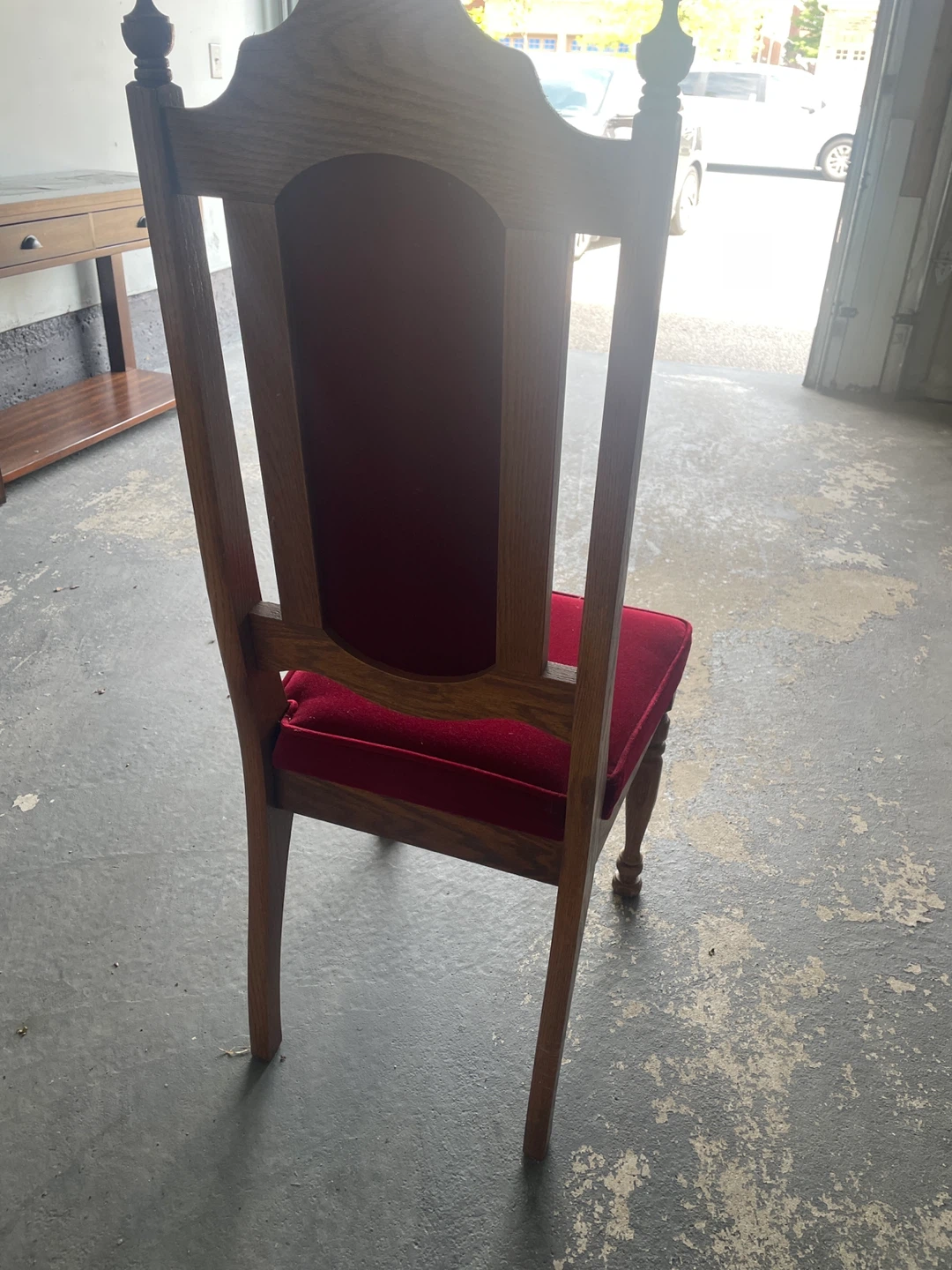 Single Wooden Red Chair - photo 2