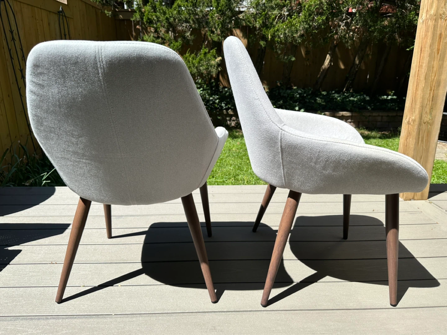 Pair of Light Grey Upholstered Accent Chairs - photo 2