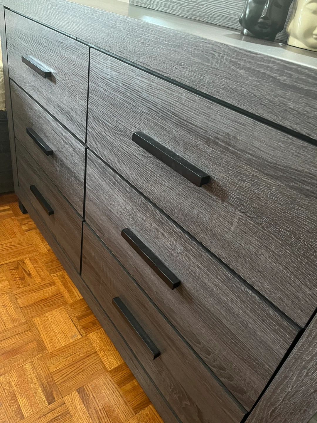 Grey Wood Dresser with Mirror - photo 3