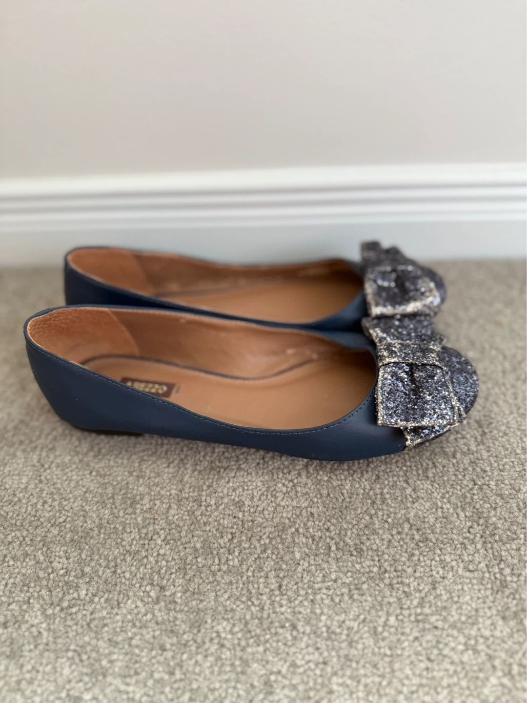 Arezzo navy flats with sparkly bows - photo 2