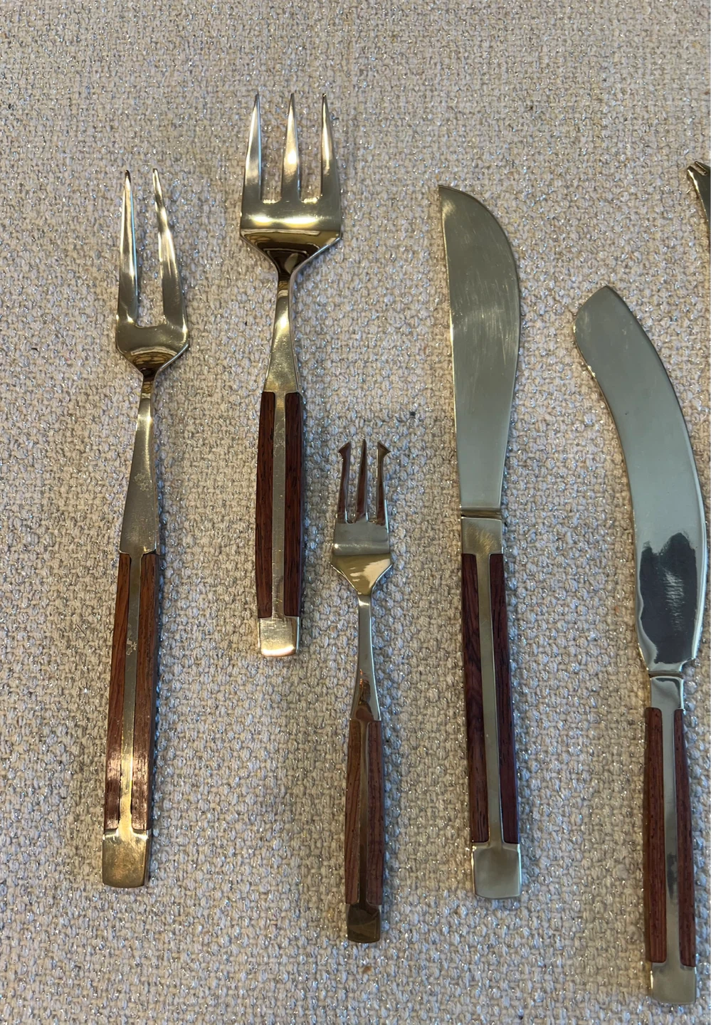 Mid-Century Modern Teak Handle Flatware Serving Set - photo 2