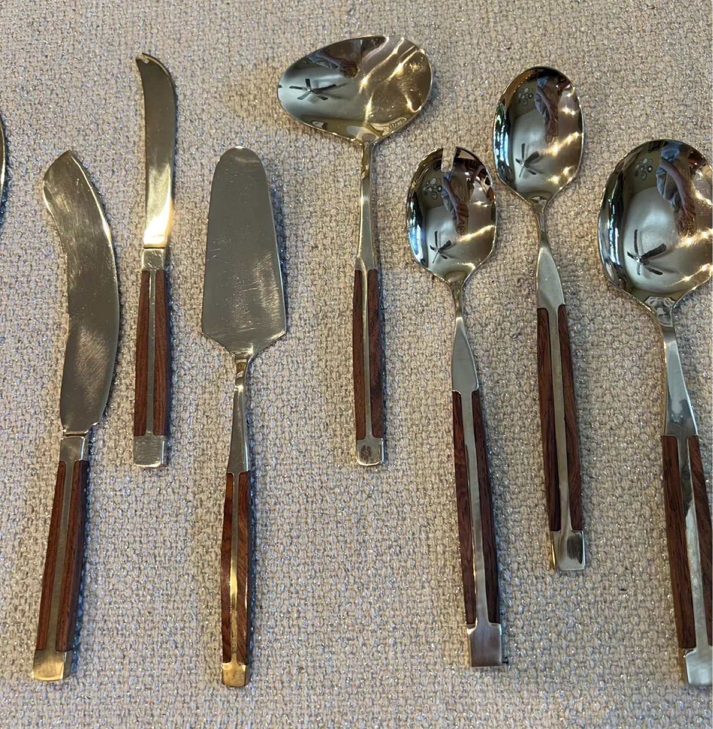Mid-Century Modern Teak Handle Flatware Serving Set - photo 4