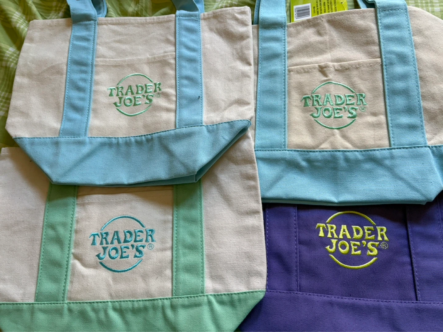 Trader Joe's Canvas Tote Bags (Set of 4)