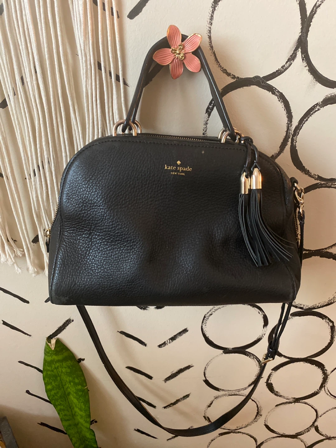 Kate Spade Black Leather Satchel Purse