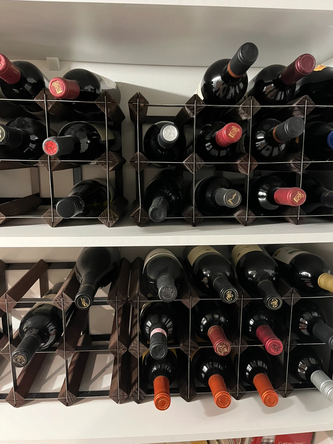 Wine bottles in rack