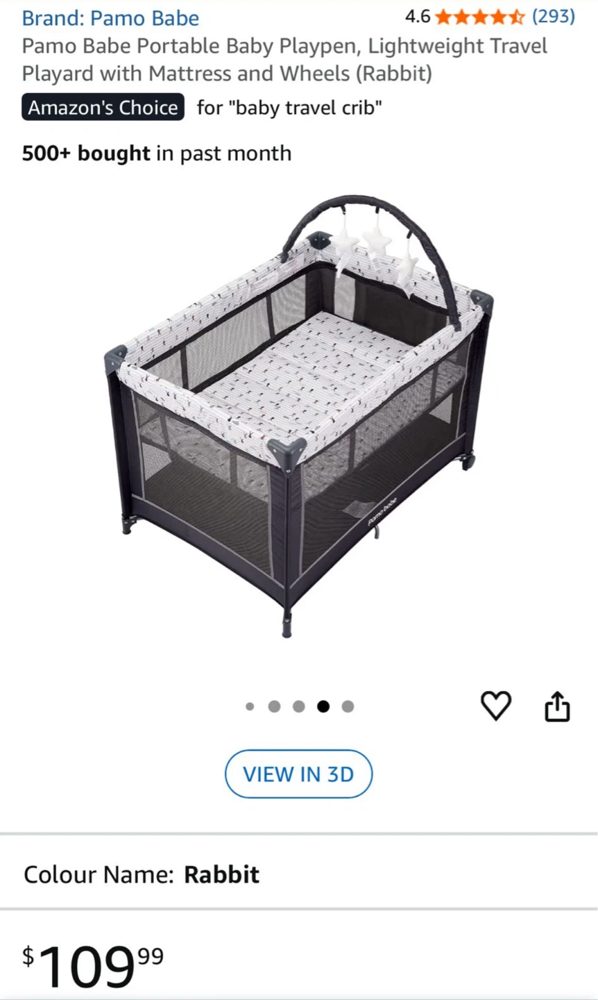 Pamo Babe Portable Baby Playpen Travel Crib, DEC 2024