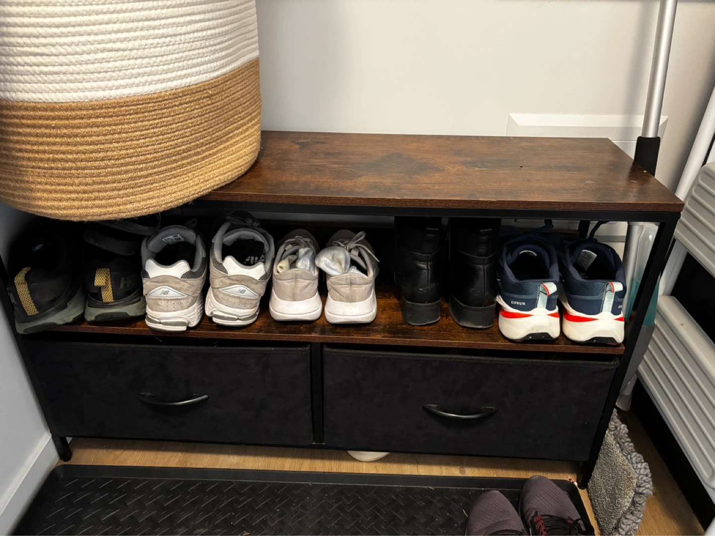 Wooden Shoe Rack with 2 Drawers