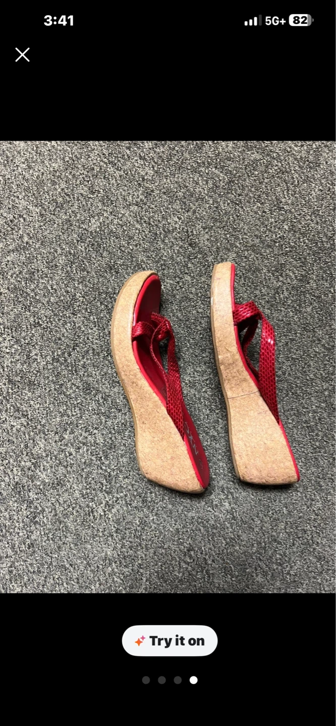 Red Wedge Flip Flops - photo 2