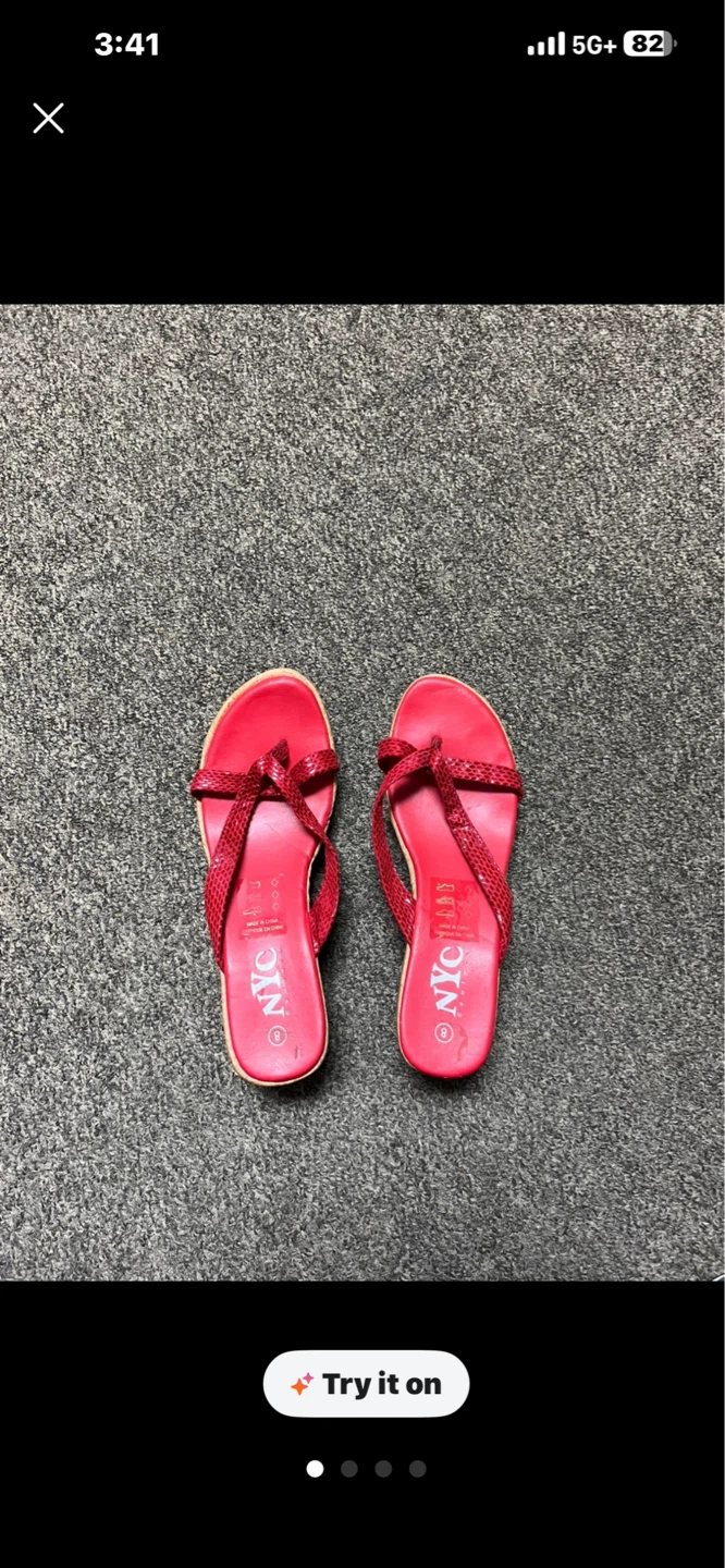 Red Wedge Flip Flops