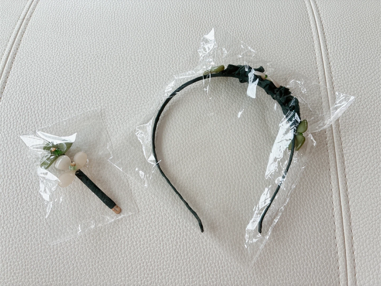 Green Flower Headband & Hair Clip Set - photo 2