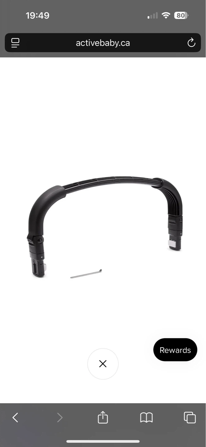 Bugaboo Rotating Carry Handle, Black Stroller Bumper Bar