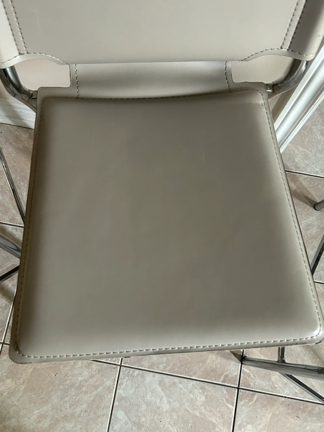 Set of 3 Grey Faux Leather Bar Stools - photo 5