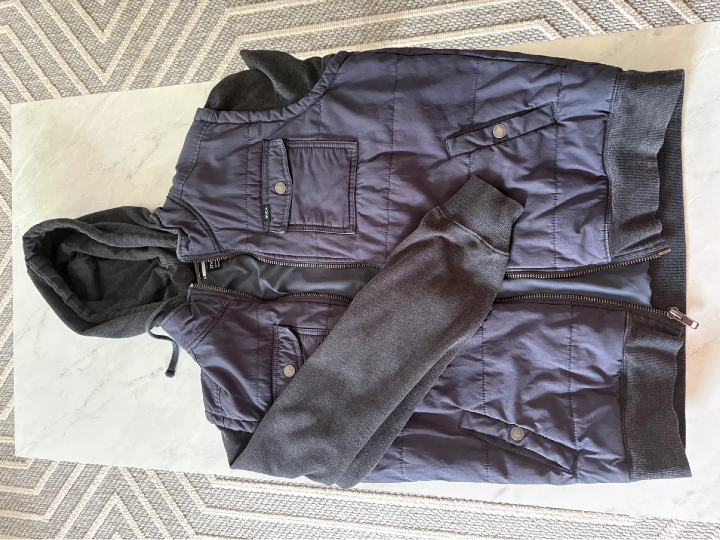 RVCA Men's Puffer Vest with Hood