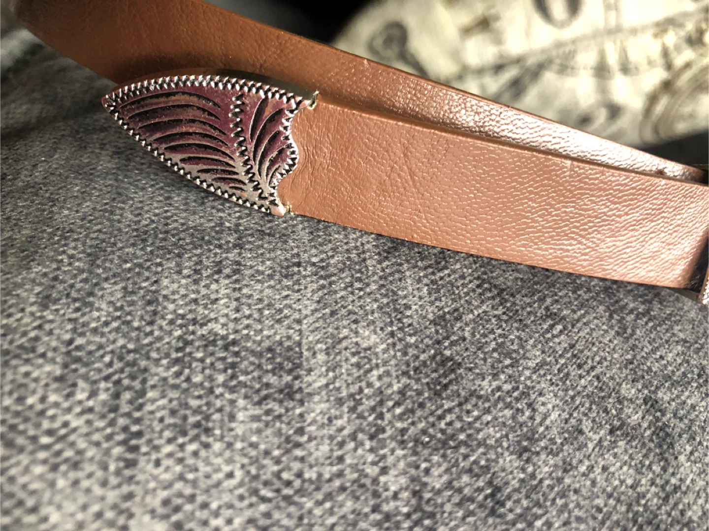 Skinny Brown Fashion Belt with Silver Buckle - photo 2