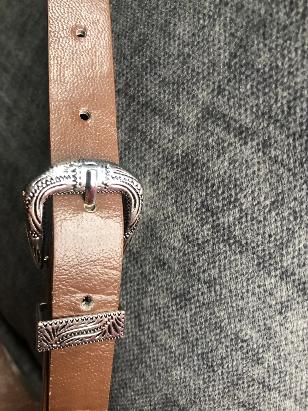 Skinny Brown Fashion Belt with Silver Buckle - photo 3