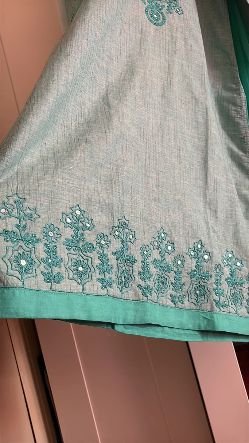 Teal Embroidered Kurti - photo 5