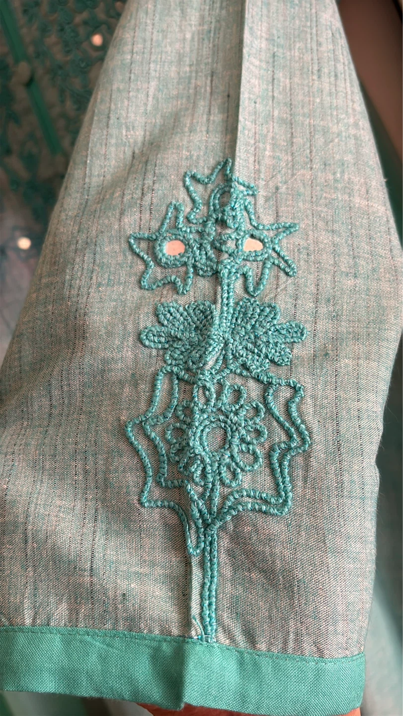 Teal Embroidered Kurti - photo 3