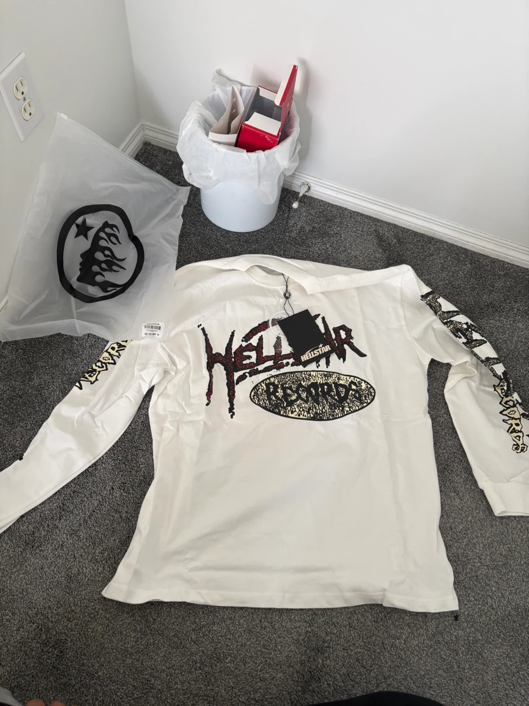 Hellstar Records White Long Sleeve T-Shirt - photo 2