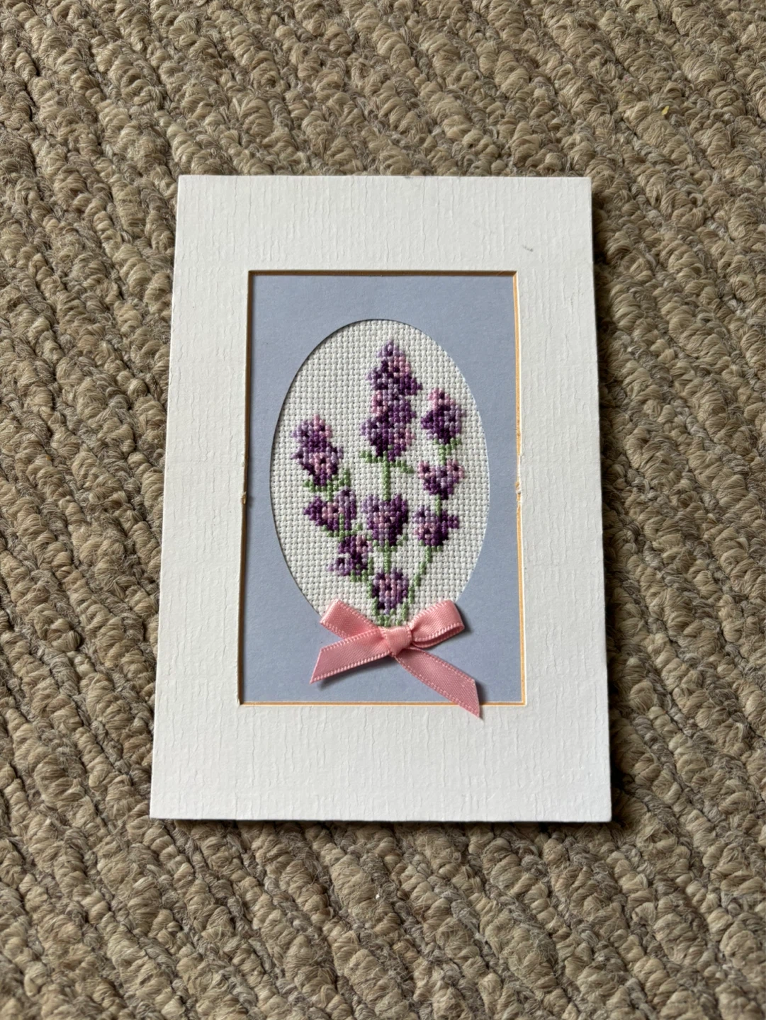 Cross-stitch flower artwork