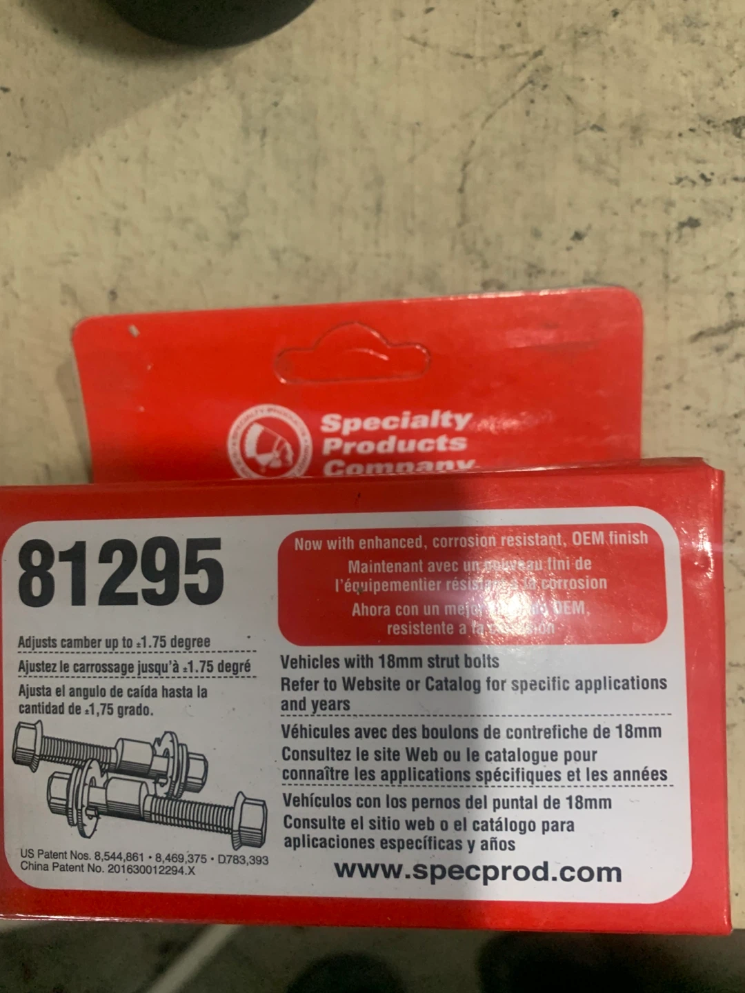 Specialty Products Company 81295 Camber Adjusters