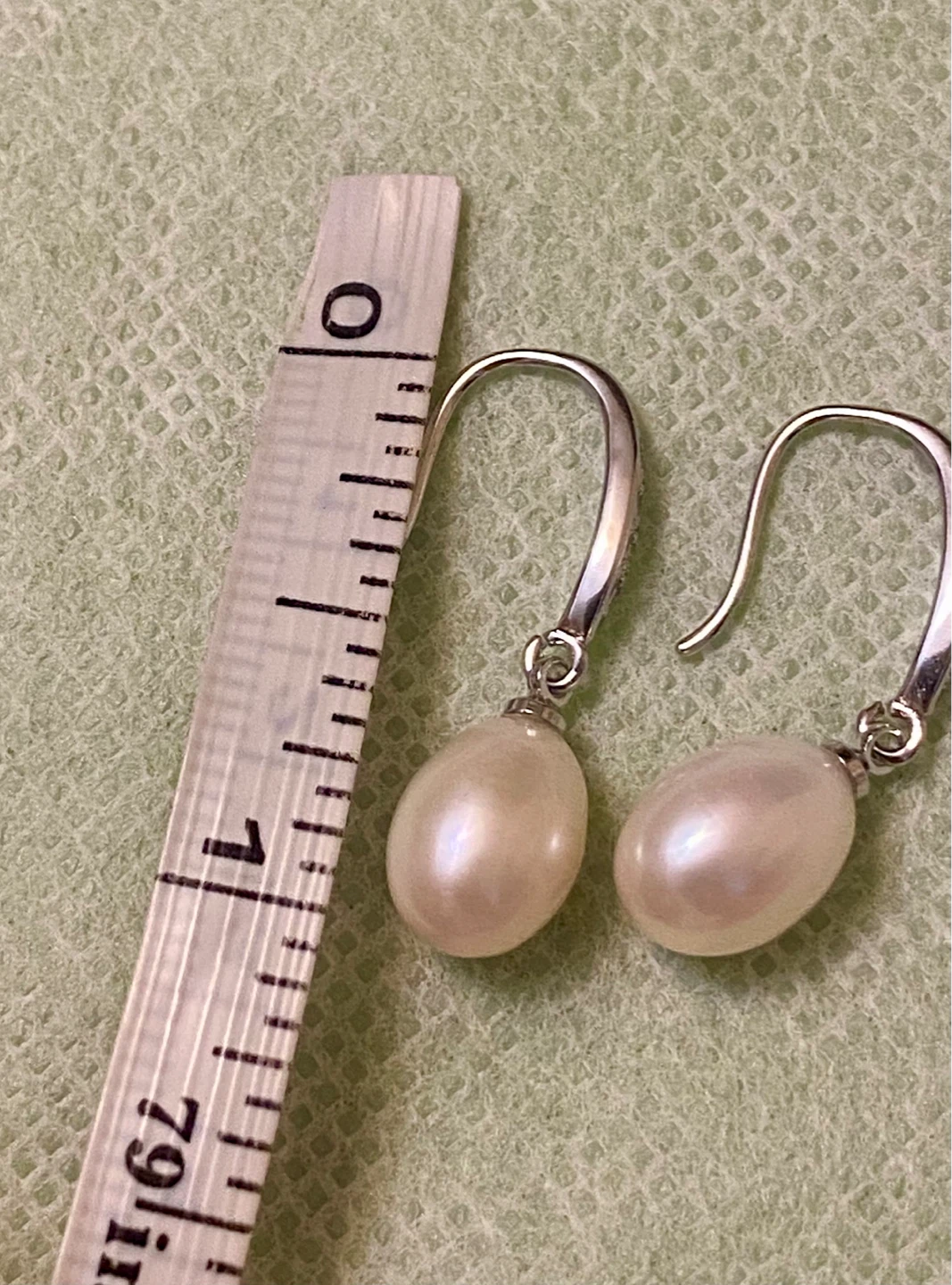 Sterling Silver Pearl and CZ Drop Earrings - photo 3