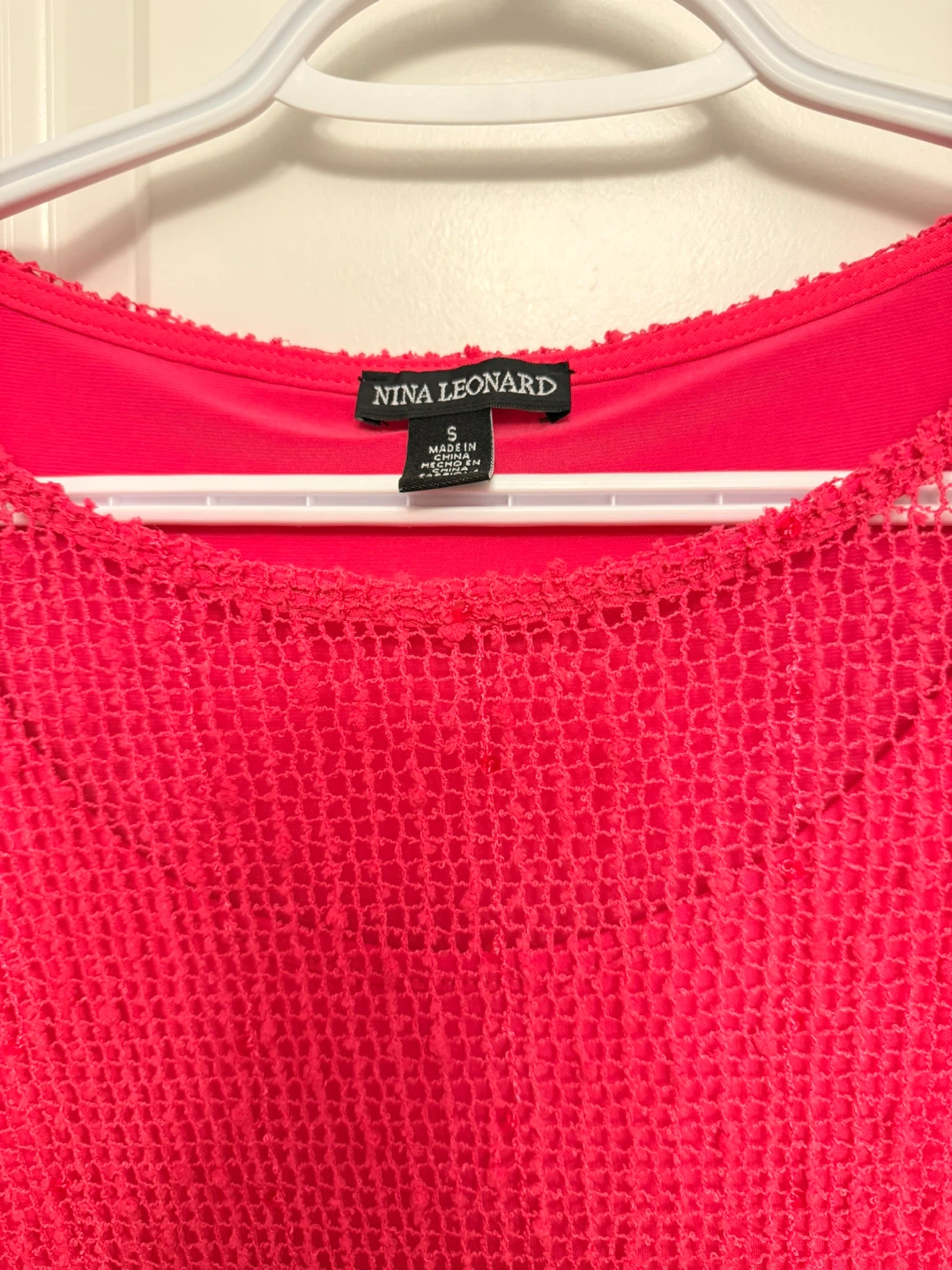 Nina Leonard Women's Pink Lace Tunic Top - Size S - photo 2