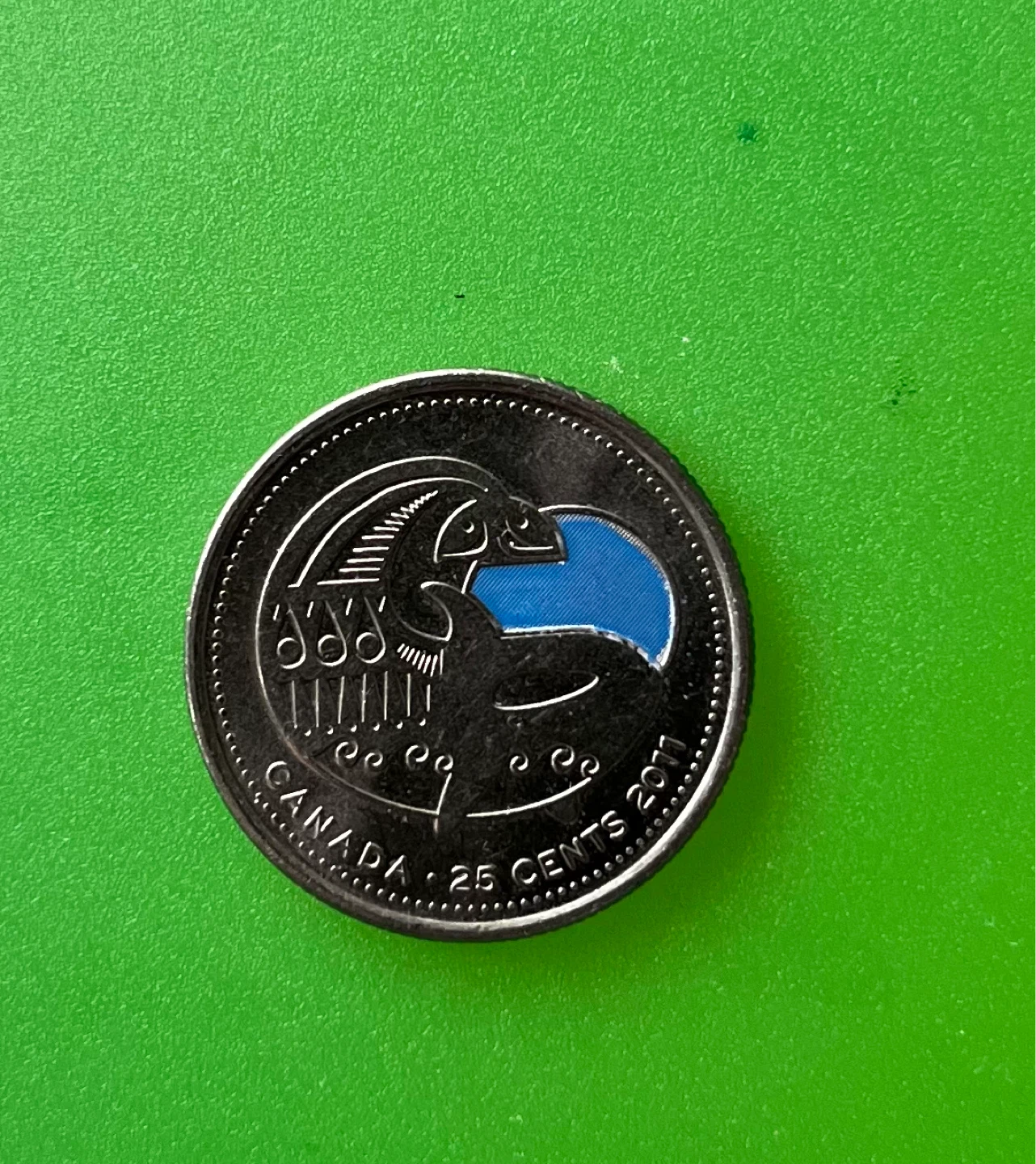 Colourful Canada 25 Cents 2011 Coin