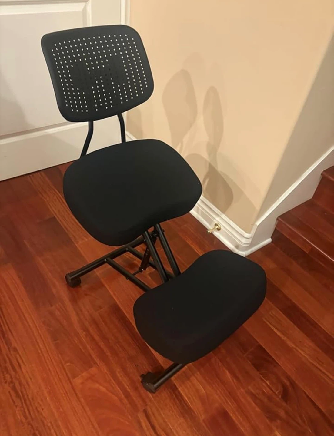 Black Ergonomic Kneeling Chair with Back Support