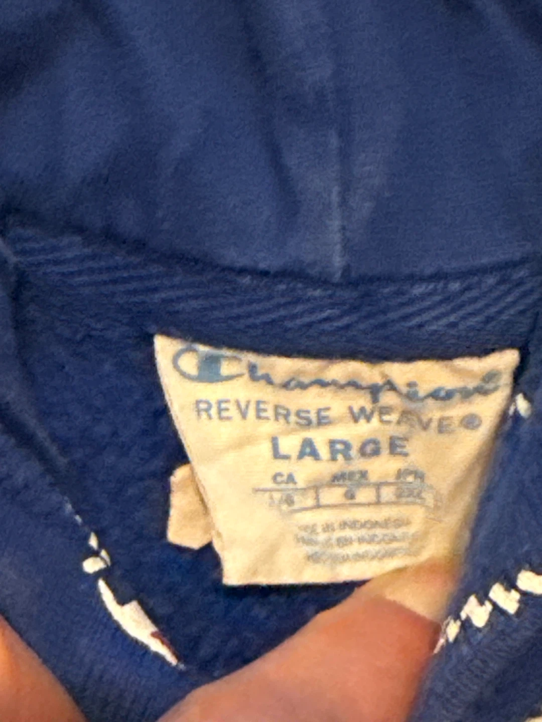 Champion Reverse Weave Hoodie - Blue - Large - photo 2