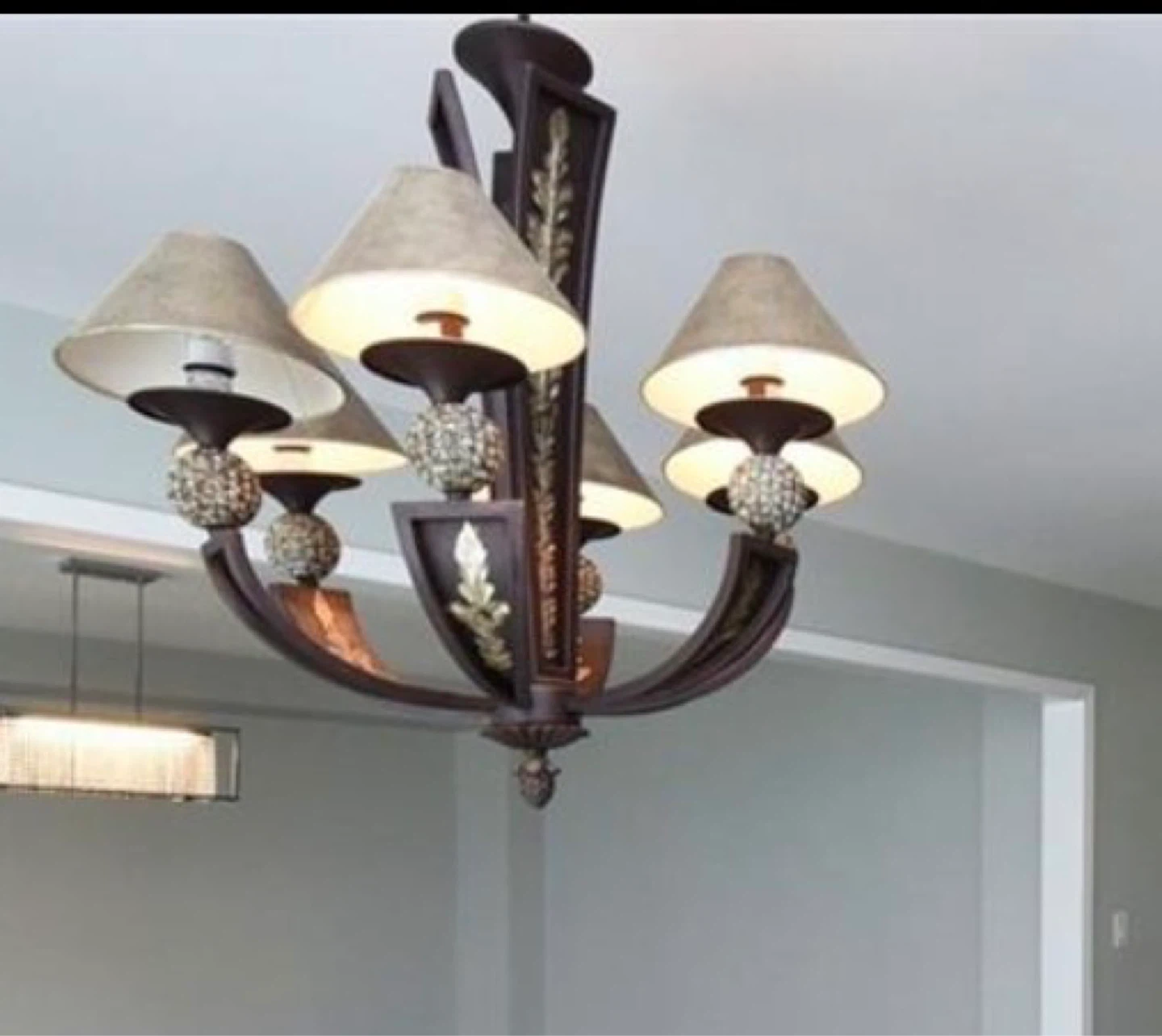 Dark Brown 5-Light Chandelier