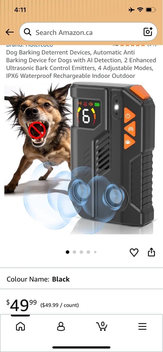 Toterco Dog Barking Deterrent Device - Black