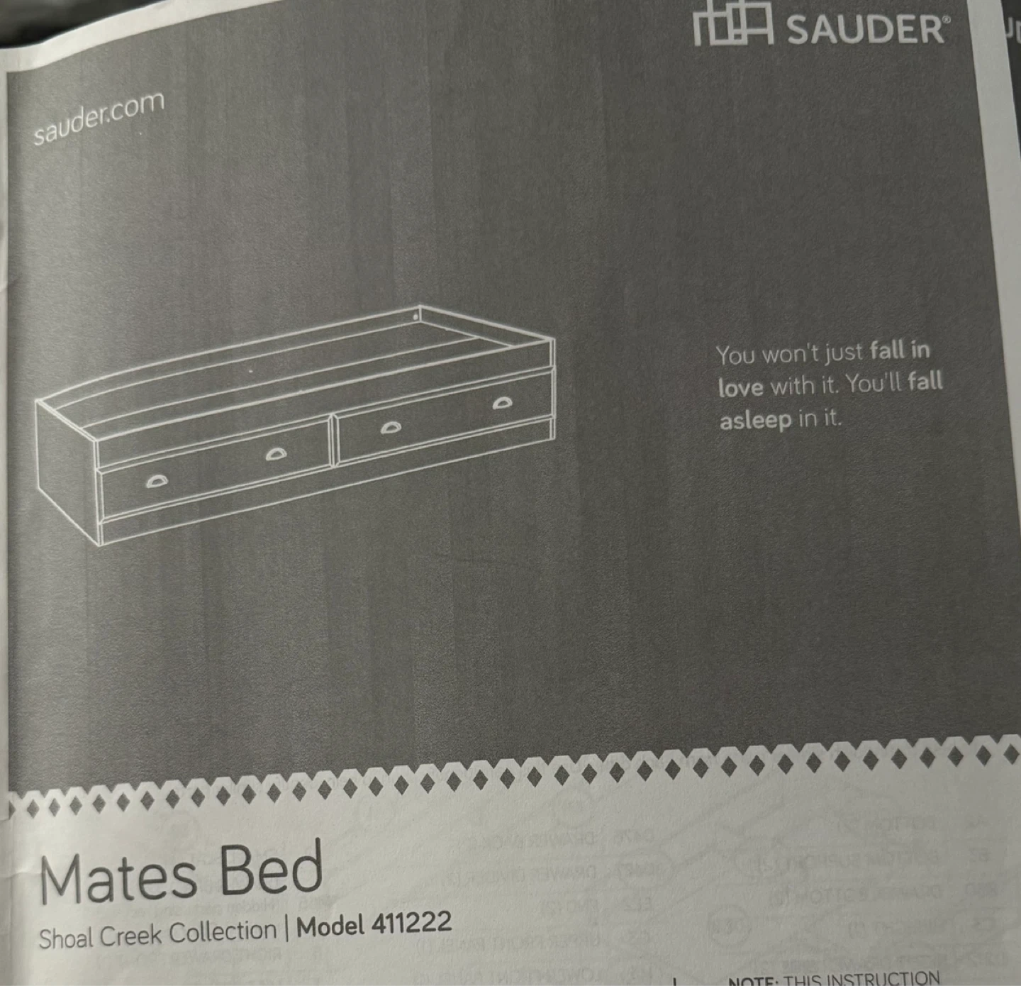 Sauder Twin Headboard & Mates Bed Set
