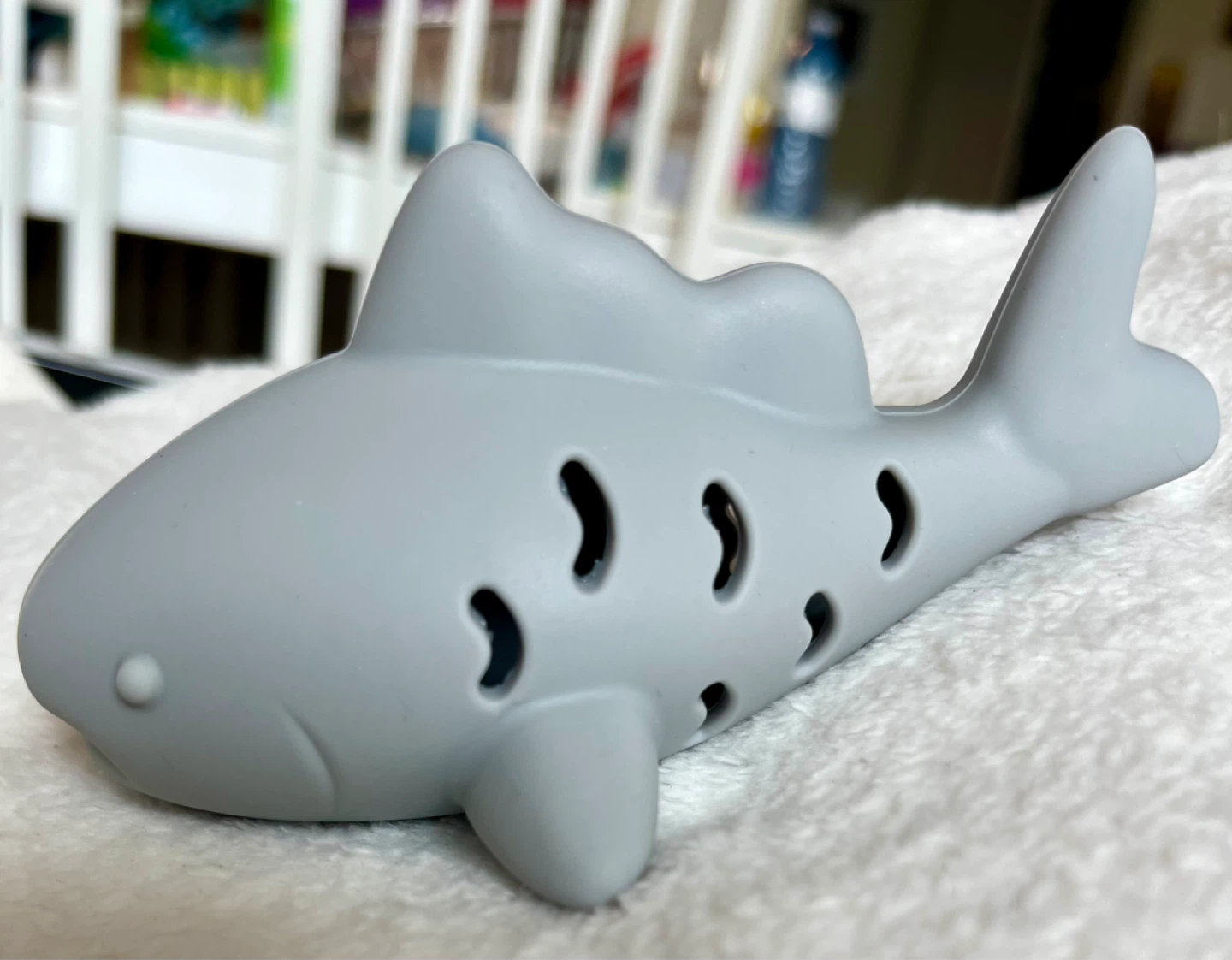 Grey Fish-Shaped Silicone dog poop bag holder